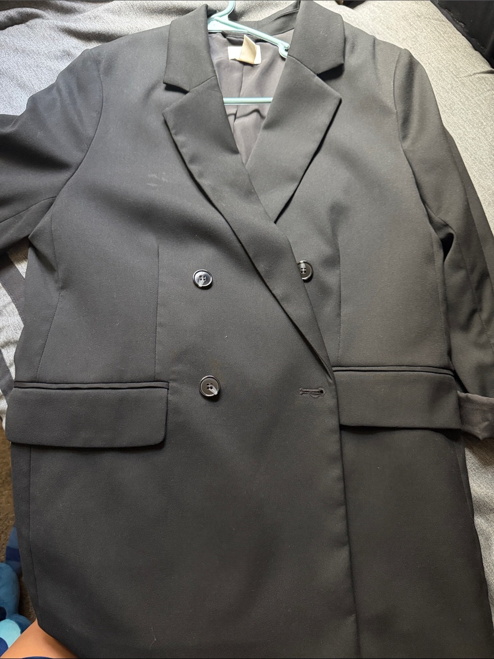 Classic Black Double-Breasted Women's Blazer Coat